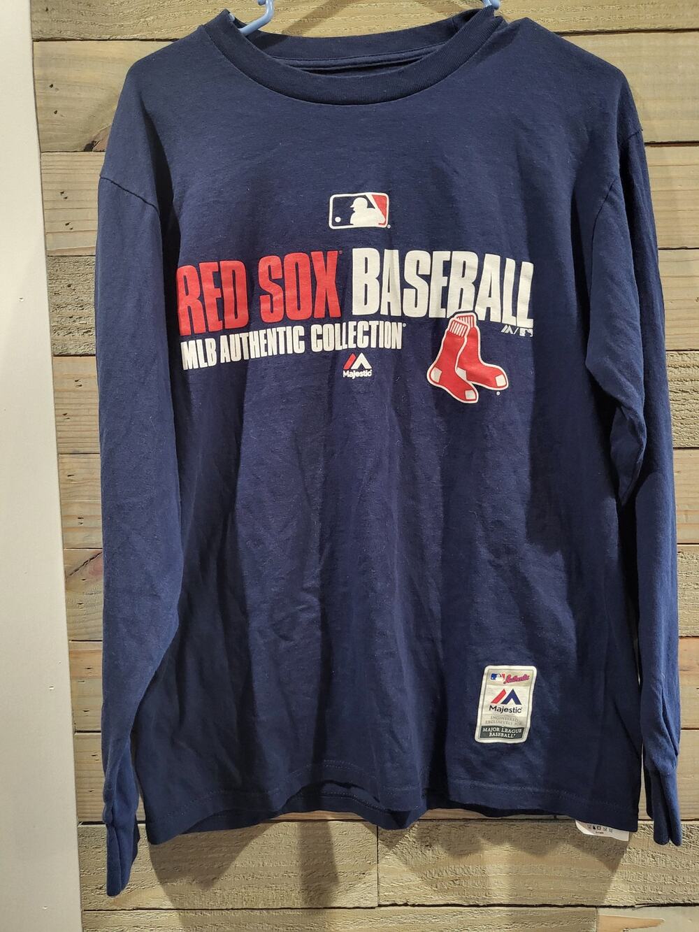 Majestic MLB Baseball Boston Red Sox Authentic Collection Blue Long M Shirt